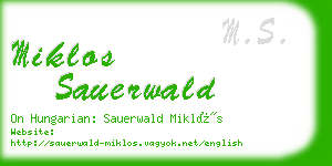 miklos sauerwald business card